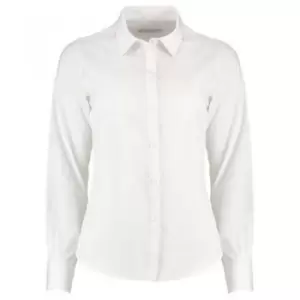 Image of Kustom Kit Womens/Ladies Long Sleeve Tailored Poplin Shirt (26) (White)