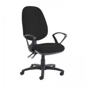 Image of Jota extra high back operator chair with fixed arms - Havana Black