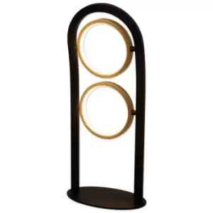 Image of Luminosa Geneseo Table Lamp, 2 Ring, 16W LED, 3200K, 880lm, Satin Black, Gold