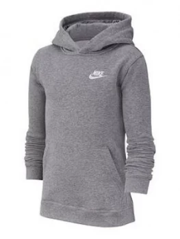 Image of Nike Boys Nsw Club Pull On Hoodie - Grey Heather