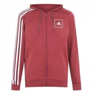 Image of adidas Mens 3-Stripes Tape Track Top Hoodie - Legacy Red