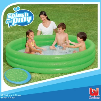 Image of Charles Bentley Bestway Inflatable 6ft Ring Paddling Pool Green