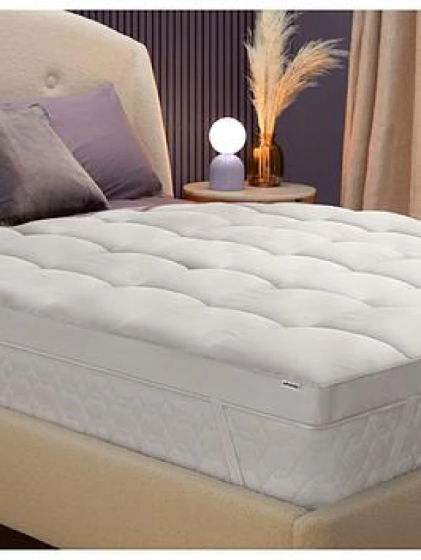 Image of Silentnight Deep Sleep 1000 Mattress Topper Hypoallergenic Easy Fit Thick Mattress Cover