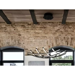 Image of Schuller Trama II LED Designer Pendant Light Criss Cross Grid Style Matt Black Dimmable with Remote Control, 78cm