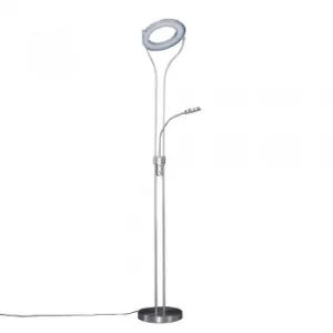 Image of Bowen 18W Brushed Chrome LED Dimmable Floor Lamp