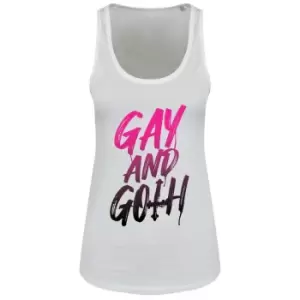 Image of Grindstore Womens/Ladies Gay And Goth Tank Top (S) (White)