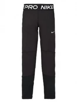 Image of Nike Girls Pro Tight - Black/White, Size S=8-9 Years