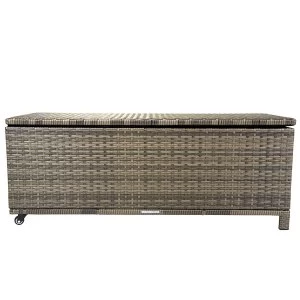 Image of Charles Bentley Verona Rattan Garden Storage Box - Brown