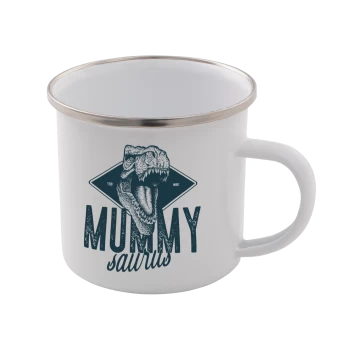 Image of Mummy Saurus Enamel Mug - White