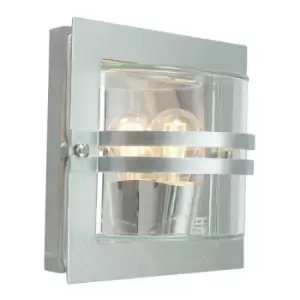 Image of Elstead - 1 Light Outdoor Frosted Wall Light Galvanised IP65, E27