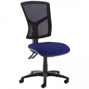 Image of Senza high mesh back operator chair with no arms - Ocean Blue