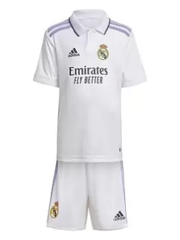 Image of adidas Kids Real Madrid Home 22/23 Mini Kit - White, Size 2-3 Years
