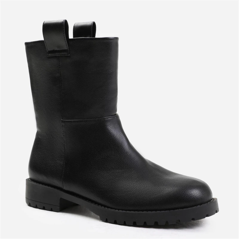 Image of Where's That From 'Winter' Mid Calf Boot With Stitching Detail Black