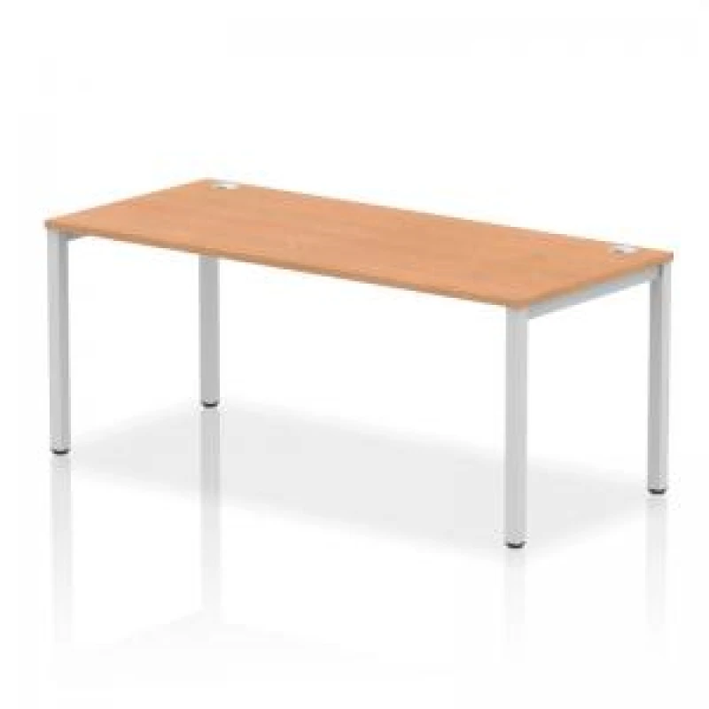 Image of Impulse Impulse Bench Single Row 1800 Silver Frame Office Bench Desk Oak IMBS18OAKS