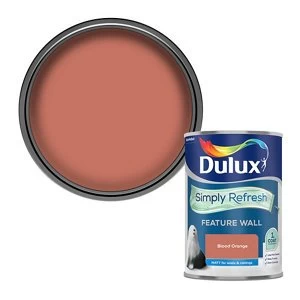 Image of Dulux Simply Refresh Feature Wall Blood Orange Matt Emulsion Paint 1.25L