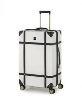 Image of Rock Luggage Vintage 84849769140 8 Wheel Large Cream Suitcase