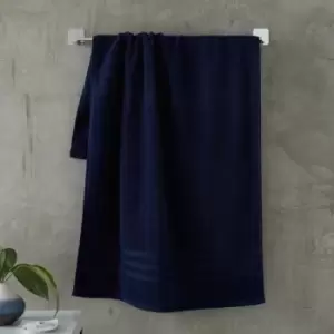 Image of Catherine Lansfield - Zero Twist 100% Micro Yarn Cotton Bath Sheet, Navy