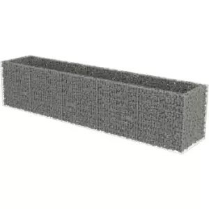 Image of Gabion Raised Bed Galvanised Steel 450x90x100cm Vidaxl Silver