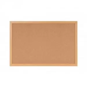 Image of Bi-Office Earth-It Cork Noticeboard Oak Wood Frame 900x600mm 68958BS