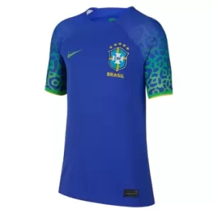Image of Nike Brazil Away Shirt 2022 2023 Juniors - Blue