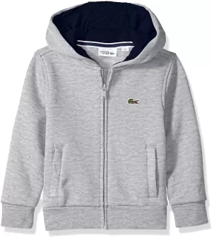 Image of Boys, Lacoste Sports Classic Zip Through Hoodie, Grey, Size 2 Years