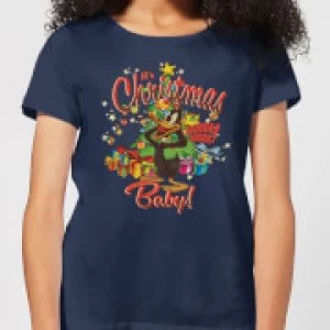 Image of Looney Tunes Its Christmas Baby Womens Christmas T-Shirt - Navy - S