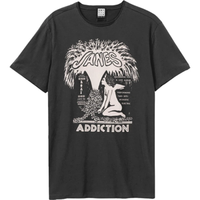 Image of Amplified Amplified Men Angel Fountain Jane's Addiction T-Shirt in Charcoal Size: X-Small Charcoal XS Male 5063693953195