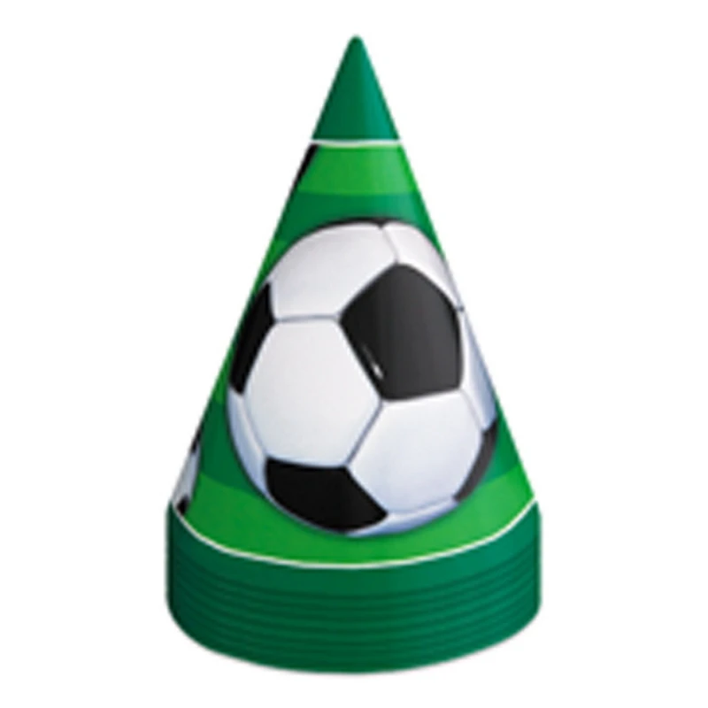 Image of Unique Party 3D Soccer Hats (Pack Of 8) Green (One Size)