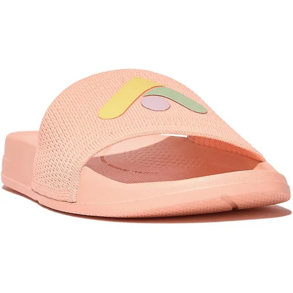 Image of Fitflop Womens iQushion Arrow Lightweight Sliders UK Size 5 (EU 38) Blushy/Multi FIT080-BLUSHM-5