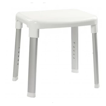 Image of White Adjustable Height Shower Stool - Croydex
