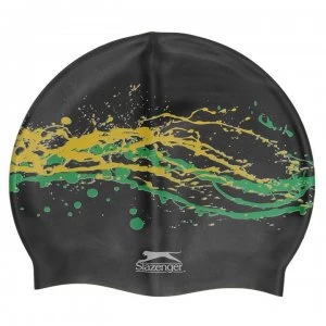 Image of Slazenger Print Silicone Cap - Black/Yell/Grn