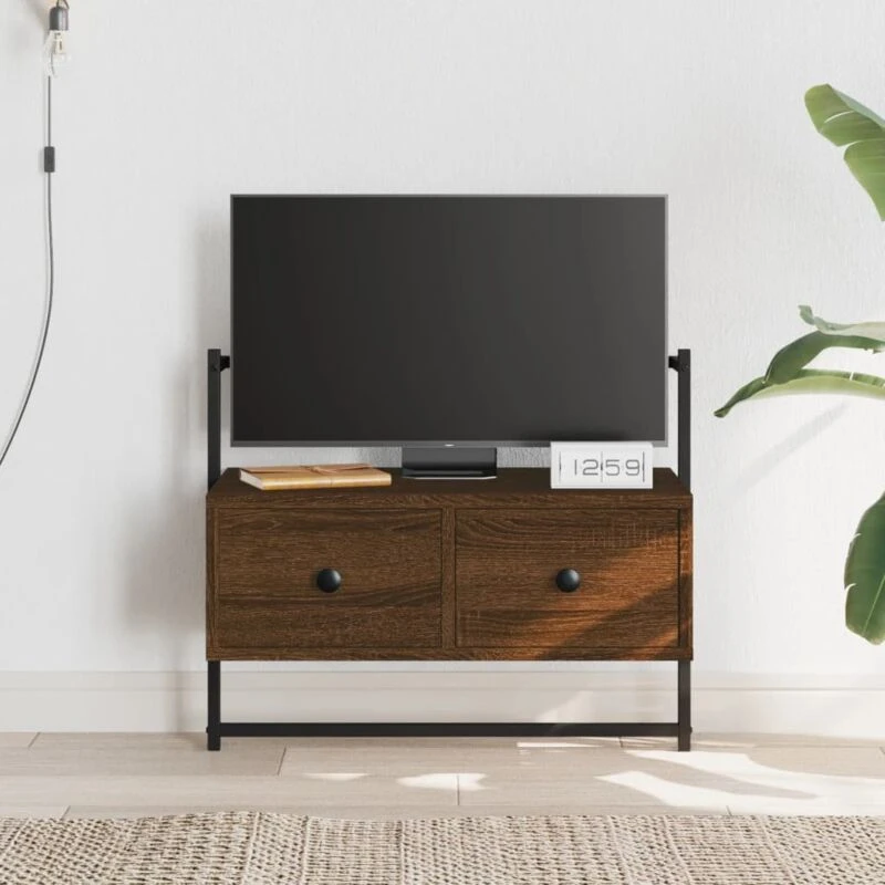 Image of Vidaxl TV Cabinet Wall-mounted Brown Oak 60.5X30X51cm Engineered Wood, Brown 833457
