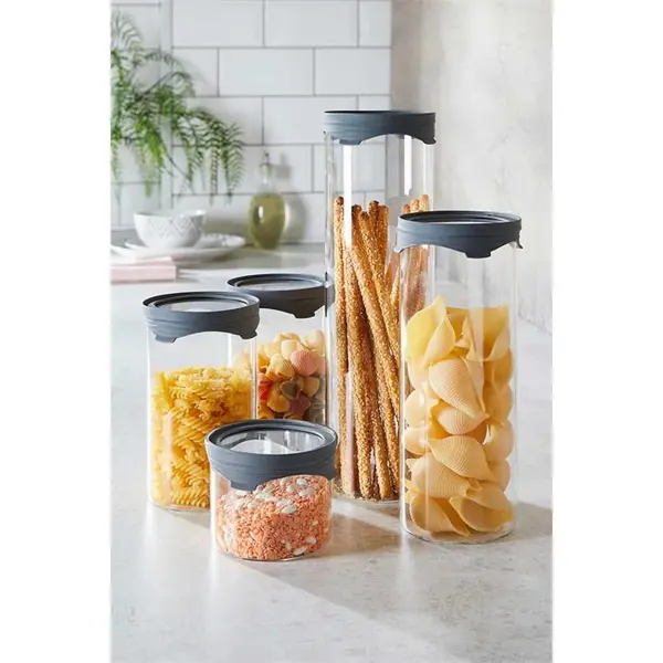 Image of Homelife 5 Piece Glass Pantry Jar Set - Clear One Size