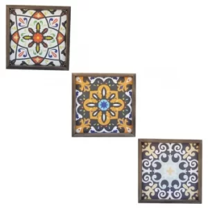 Image of KZM729 Multicolor Decorative Framed MDF Painting (3 Pieces)