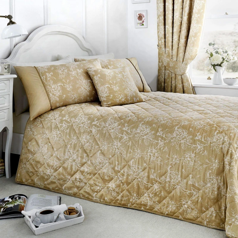 Image of Woven Jasmine Bedspread 240x220cm Champagne