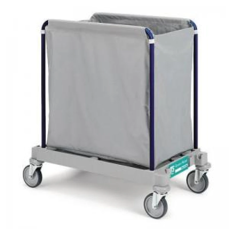 Image of Side Opening Steel Laundry Trolley With Plastic Coated Bags - 200 Litres - Without Lid