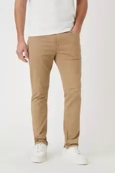 Image of Slim Fit Stone 5 Pocket Chino Trousers