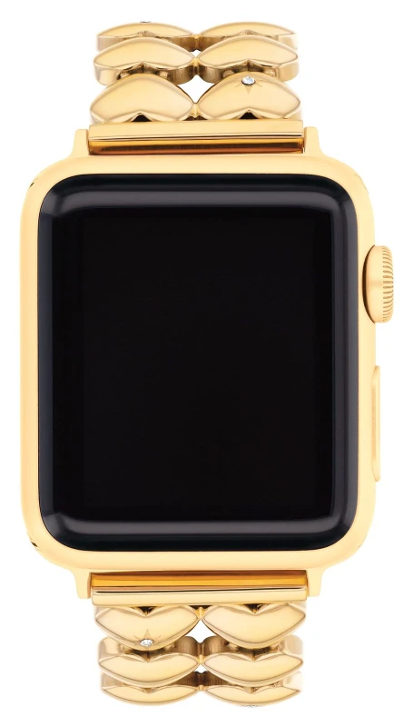 Image of Coach 14700336 Apple Strap (38/40/41mm) Gold PVD Heart Watch