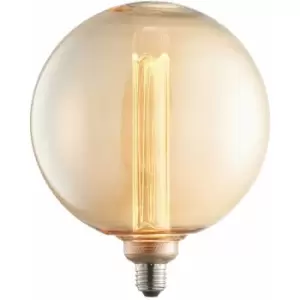 Image of Loops - LED Filament Lamp Bulb Amber Glass 2.8W LED E27 Warm White Globe Bulb
