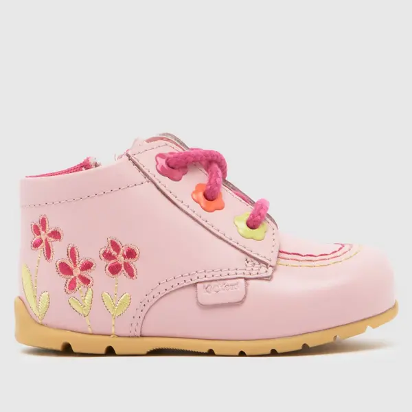 Image of Kickers pink kick hi flower Girls Baby boots Pink UK 4 (EU 20)