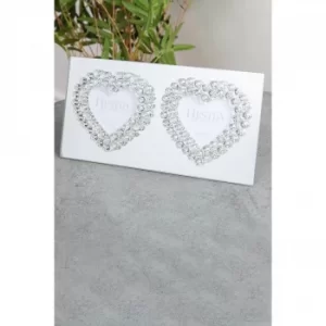 Image of Mirror Glass Double Hearts Photo Frame