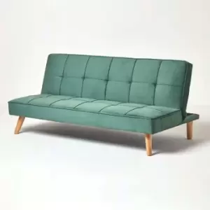Image of Bower Velvet Sofa Bed, Dark Green - Dark Green - Homescapes