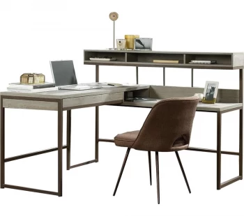 Image of TEKNIK Manhattan View L-Shaped Desk - Oak