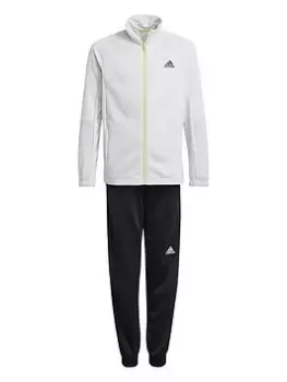 Image of adidas Older Boys Aeroready XFG Tracksuit - White/Dark Grey, White/Dark Grey, Size 7-8 Years