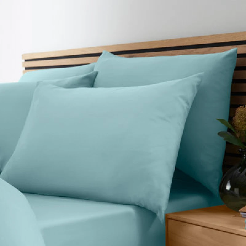 Image of Catherine Lansfield 'So Soft Easy Iron' Standard Pillowcase Pack of 4 Duck Egg Blue