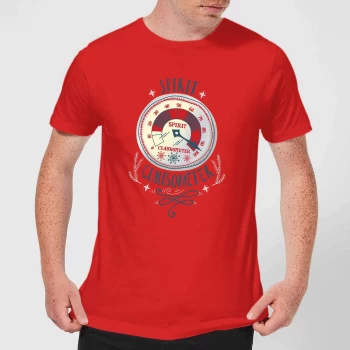 Image of Elf Clausometer Mens Christmas T-Shirt - Red - L
