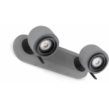 Image of Faro Stone-2 - 2 Light Indoor Adjustable Wall Spotlight Grey, GU10