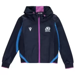 Image of Macron Scotland Rugby Full Zip Hoodie Junior - Blue