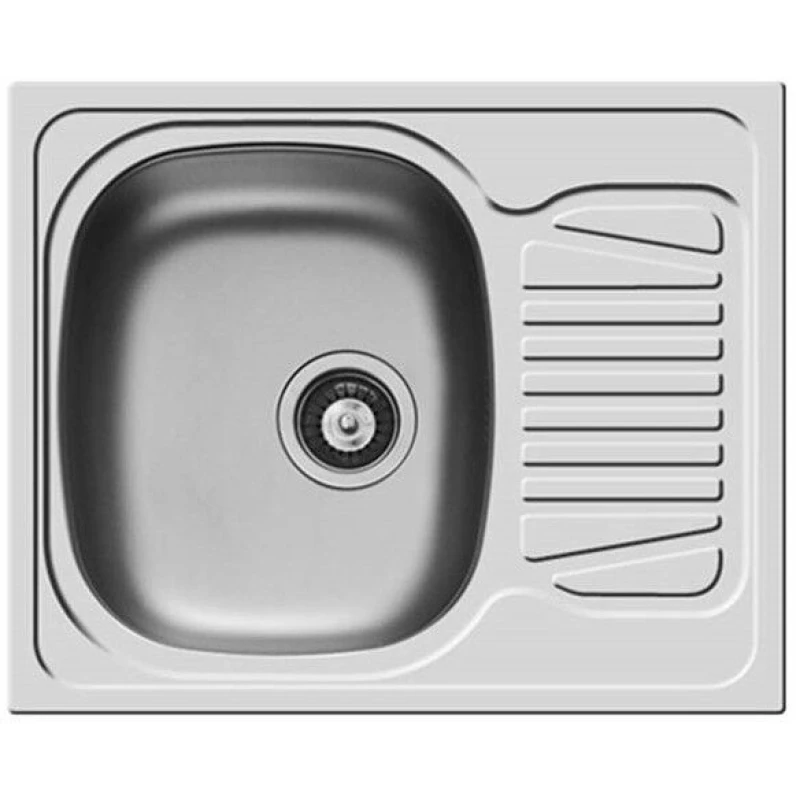 Image of Balterley Reversible 1 Bowl Stainless Steel Kitchen Sink, 620 x 500mm in Metallic Silver Metallic Silver Unisex