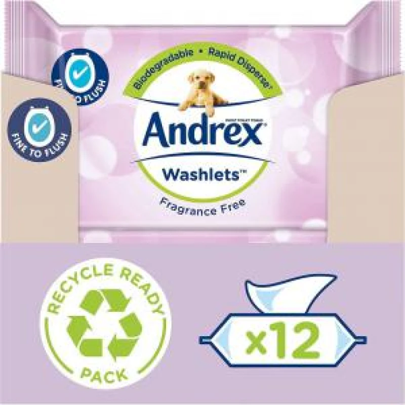 Image of Andrex moist washlets 36s Fragrance free Pack 169438 169438